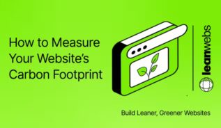 Thumbnail for website carbon footprint measurement guide with LeanWebs branding.