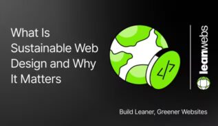Thumbnail for What Is Sustainable Web Design guide with LeanWebs branding.